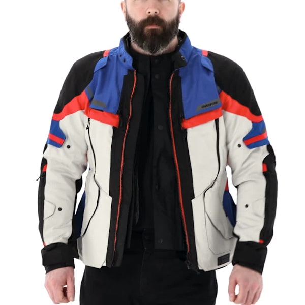 Oxford Rockland Textile Jacket - Arctic / Black / Red - FREE UK
